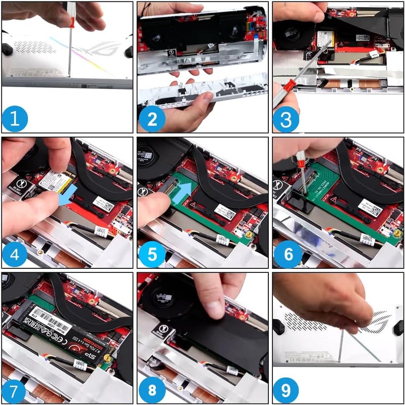 JOYJOM 2230 to 2280 Adapter for ROG Ally SSD - 90 Degree NVME M-Key 5Pin M.2 PCIe 4.0 With Screwdriver - Image 3
